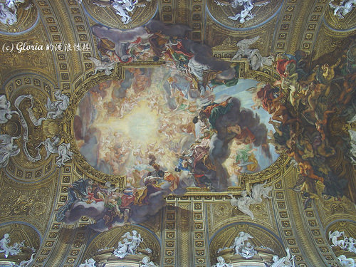 Ceiling on the nave of Chiesa del Gesù