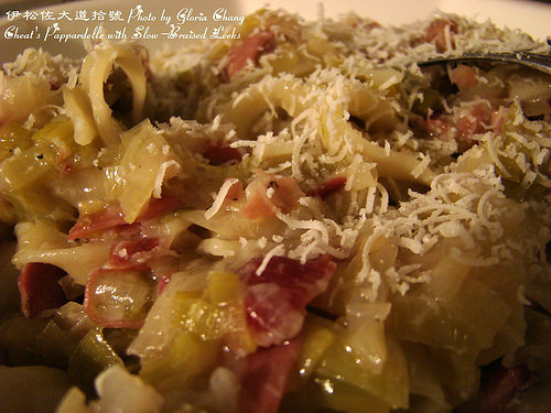Cheat's Pappardelle with Slow-Braised Leeks